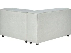 Right Hand 3 Seater Modular Linen Corner Sofa Grey Aprica