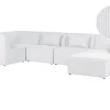 Right Hand 5 Seater Modular Jumbo Cord Corner Sofa With Ottoman Off White Lemvig