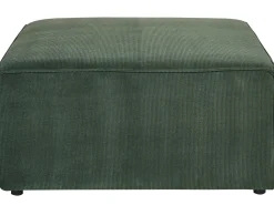 Right Hand 3 Seater Modular Jumbo Cord Corner Sofa With Ottoman Dark Green Lemvig