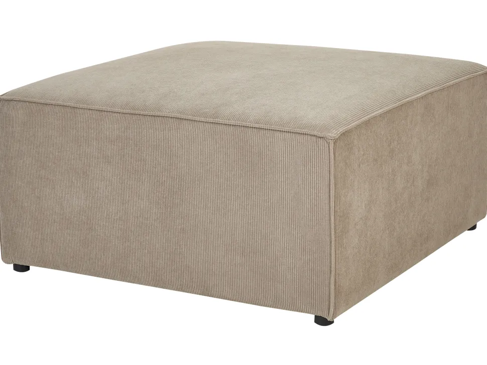 Right Hand 4 Seater Modular Jumbo Cord Corner Sofa With Ottoman Taupe Lemvig