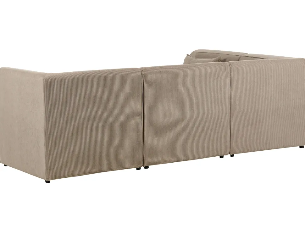 Right Hand 4 Seater Modular Jumbo Cord Corner Sofa With Ottoman Taupe Lemvig