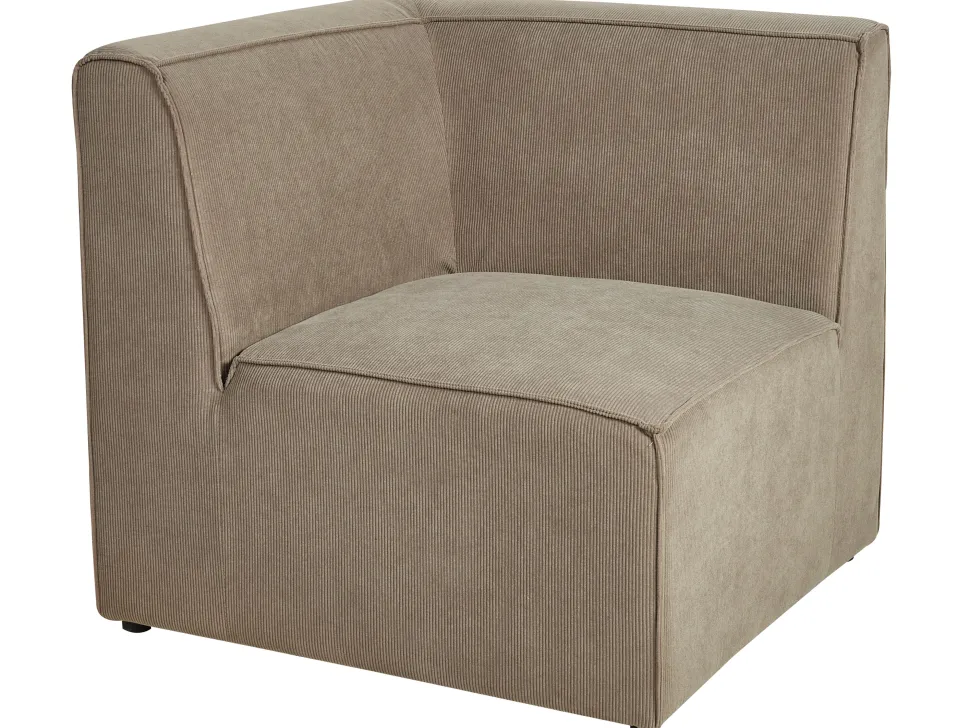 Right Hand 4 Seater Modular Jumbo Cord Corner Sofa With Ottoman Taupe Lemvig