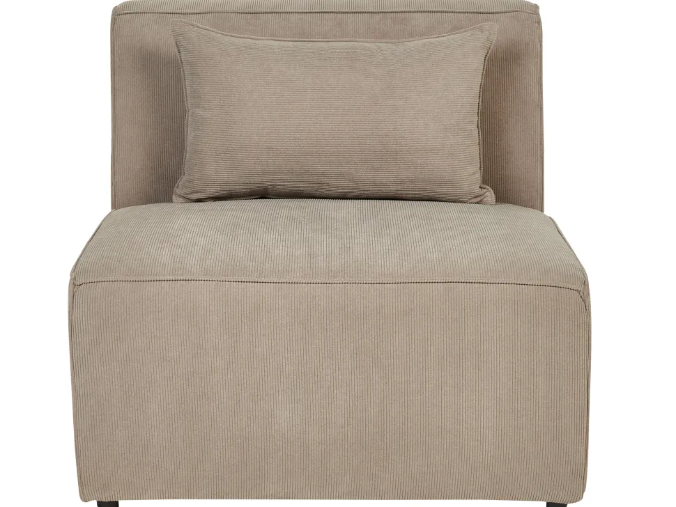 Right Hand 4 Seater Modular Jumbo Cord Corner Sofa With Ottoman Taupe Lemvig