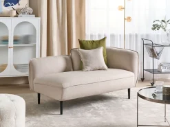 Right Hand Boucle Chaise Lounge Light Beige Chevannes