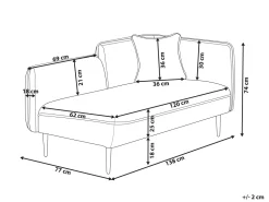 Right Hand Boucle Chaise Lounge Light Beige Chevannes