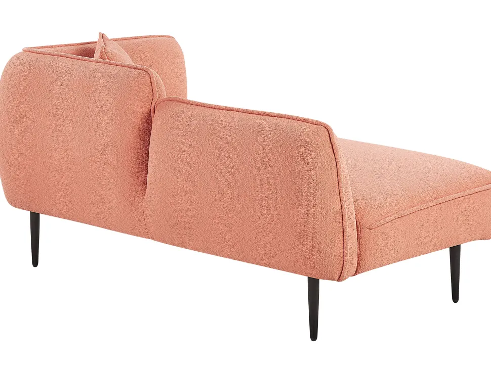 Right Hand Boucle Chaise Lounge Peach Pink Chevannes
