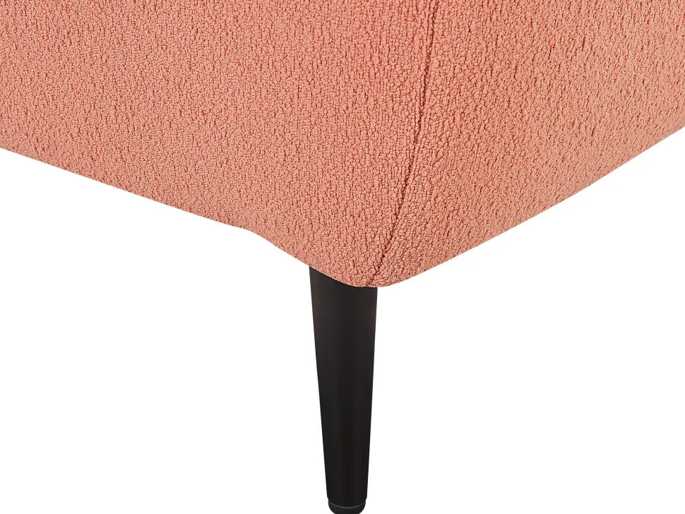 Right Hand Boucle Chaise Lounge Peach Pink Chevannes