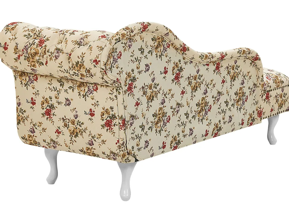 Right Hand Chaise Lounge Flower Print Beige Nimes
