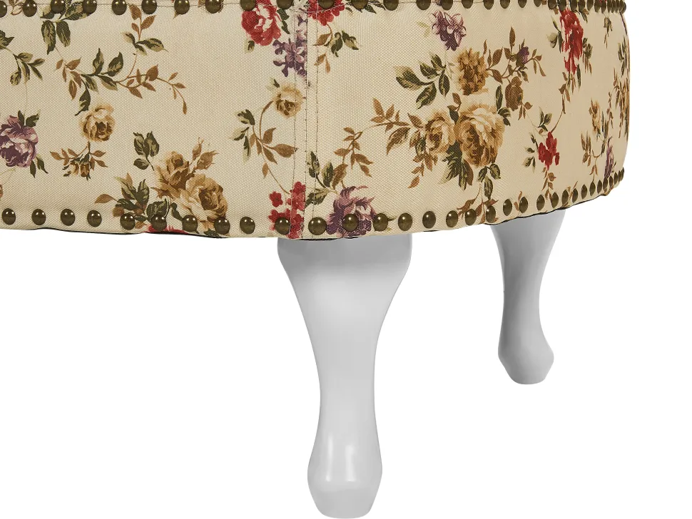 Right Hand Chaise Lounge Flower Print Beige Nimes