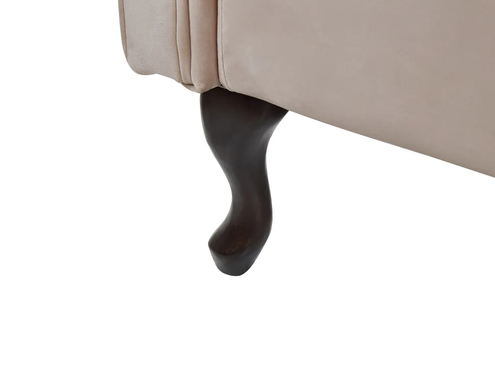 Right Hand Chaise Lounge Velvet Beige Lattes