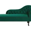 Right Hand Chaise Lounge Velvet Green Nimes