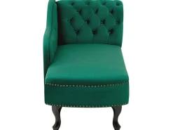 Right Hand Chaise Lounge Velvet Green Nimes
