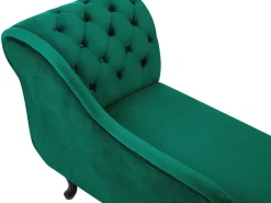 Right Hand Chaise Lounge Velvet Green Nimes