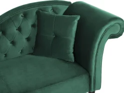 Right Hand Chaise Lounge Velvet Dark Green Lattes