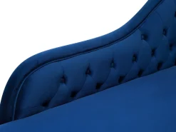 Right Hand Chaise Lounge Velvet Navy Blue Nimes