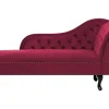 Right Hand Chaise Lounge Velvet Burgundy Nimes