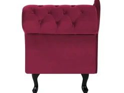 Right Hand Chaise Lounge Velvet Burgundy Nimes