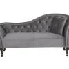 Right Hand Chaise Lounge Velvet Grey Lattes