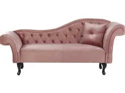 Right Hand Chaise Lounge Velvet Pink Lattes