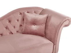 Right Hand Chaise Lounge Velvet Pink Lattes
