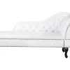 Right Hand Chaise Lounge Faux Leather White Nimes