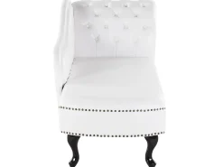 Right Hand Chaise Lounge Faux Leather White Nimes