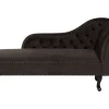Right Hand Chaise Lounge Velvet Brown Nimes