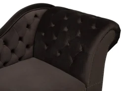 Right Hand Chaise Lounge Velvet Brown Nimes