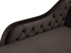 Right Hand Chaise Lounge Velvet Brown Nimes