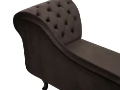 Right Hand Chaise Lounge Velvet Brown Nimes