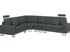 Right Hand Corner Fabric Sofa Dark Grey Stockholm