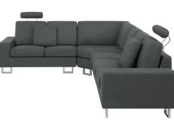 Right Hand Corner Fabric Sofa Dark Grey Stockholm