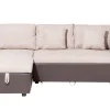 Right Hand Corner Fabric Sofa Bed Beige Tampere