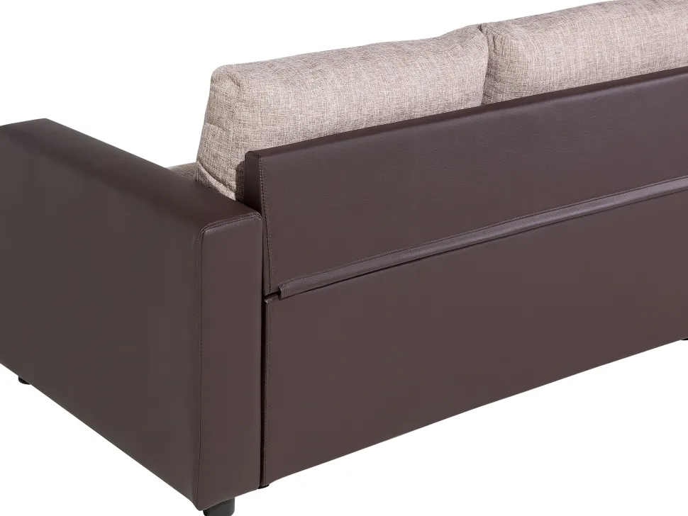 Right Hand Corner Fabric Sofa Bed Beige Tampere
