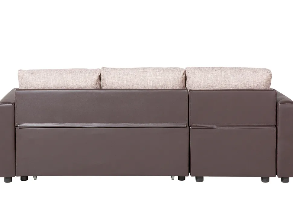 Right Hand Corner Fabric Sofa Bed Beige Tampere