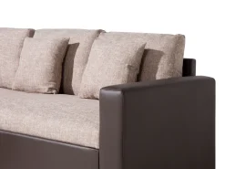 Right Hand Corner Fabric Sofa Bed Beige Tampere