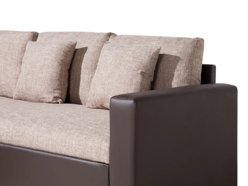 Right Hand Corner Fabric Sofa Bed Beige Tampere