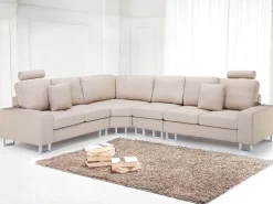 Right Hand Corner Fabric Sofa Beige Stockholm
