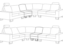 Right Hand Corner Fabric Sofa Beige Stockholm