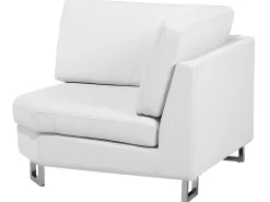 Right Hand Corner Leather Sofa White Stockholm