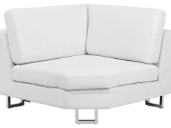 Right Hand Corner Leather Sofa White Stockholm