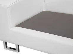 Right Hand Corner Leather Sofa White Stockholm