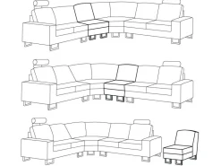 Right Hand Corner Leather Sofa White Stockholm