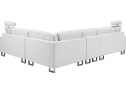 Right Hand Corner Leather Sofa White Stockholm