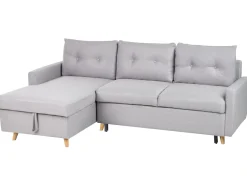 Right Hand Corner Sofa Bed With Storage Light Grey Flakk