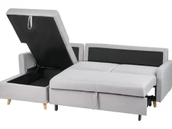 Right Hand Corner Sofa Bed With Storage Light Grey Flakk
