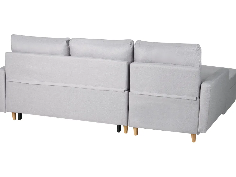 Right Hand Corner Sofa Bed With Storage Light Grey Flakk
