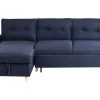 Right Hand Corner Sofa Bed With Storage Navy Blue Flakk