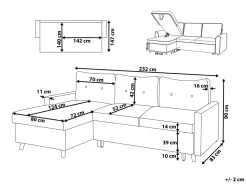 Right Hand Corner Sofa Bed With Storage Navy Blue Flakk