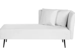 Right Hand Fabric Chaise Lounge White Riom